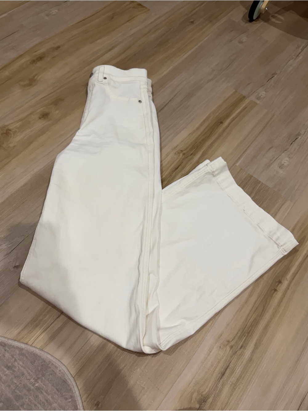 SPANX White High-Waist Wide-Leg Pants